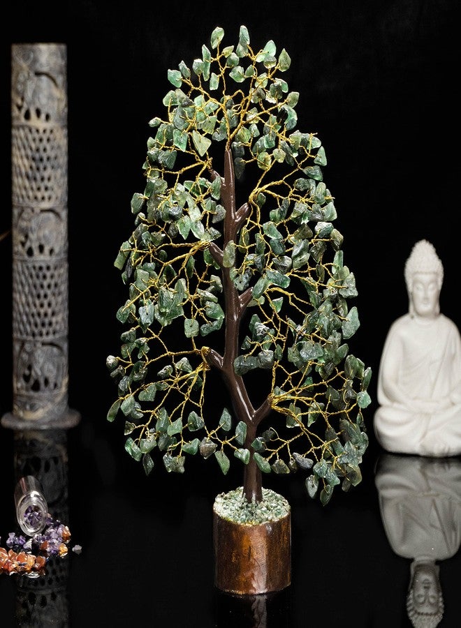 HindCraft Green Aventurine Crystal Tree Good Luck Showpiece for Home Decor Items Crystals Gemstones Bonsai Money Tree for Good Luck, Decoration Gift Item, Golden Wire, 10-12 inch - Image 5